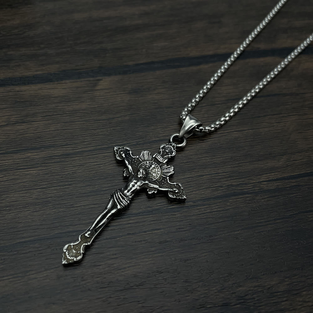 St. Benedict Symbol Crucifix Necklace