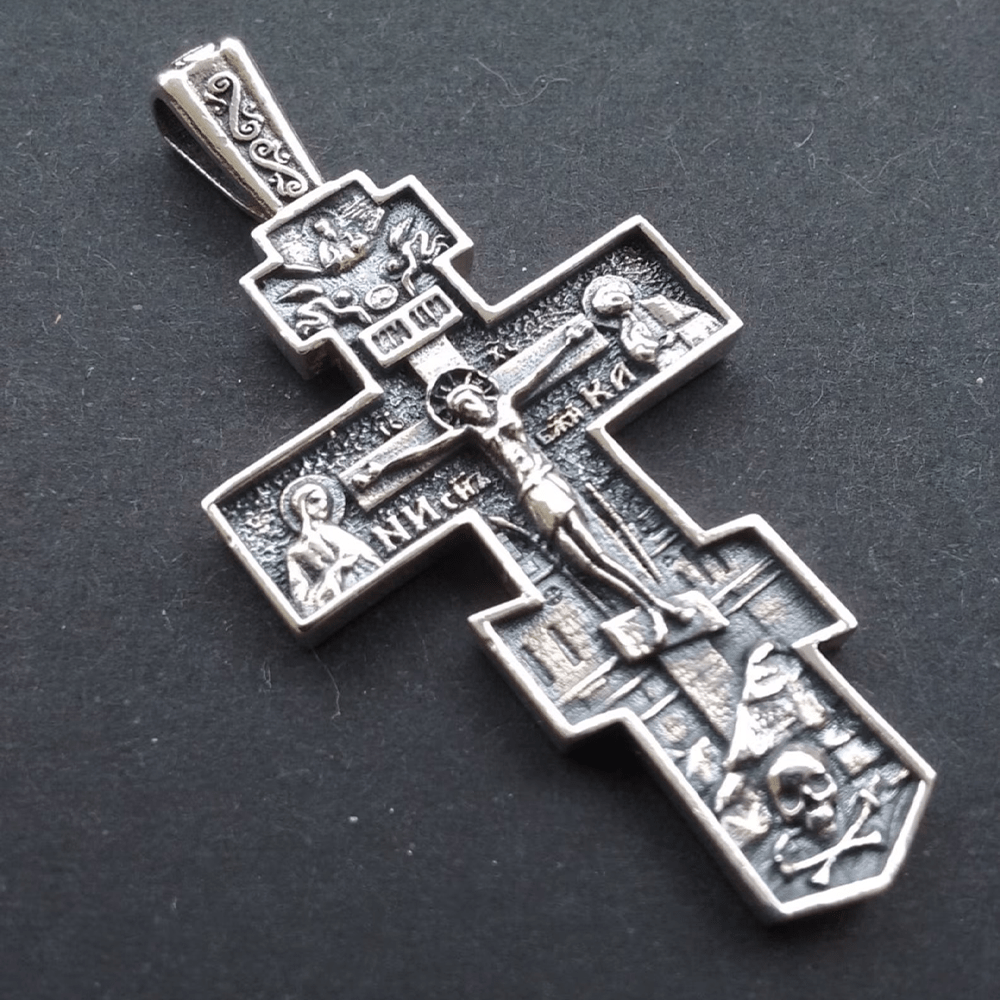 christiandiscipleshop Titanium Orthodox Jesus Crucifix Necklace Protection Jewelry
