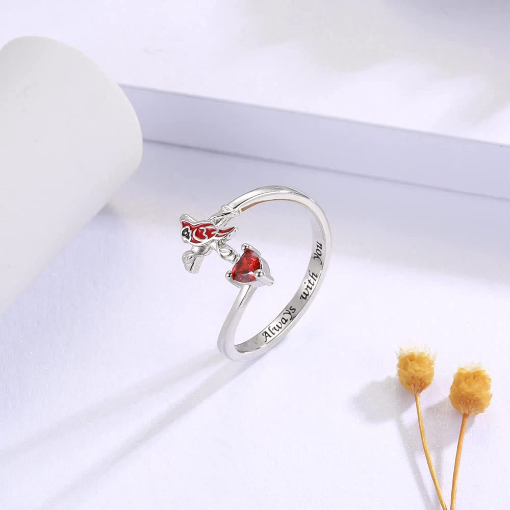 christiandiscipleshop The Vitality of Jesus: Red Cardinal Adjustable Ring