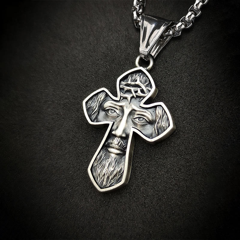 christiandiscipleshop Jesus Cross Silver Handmade Christian Pendant Necklace