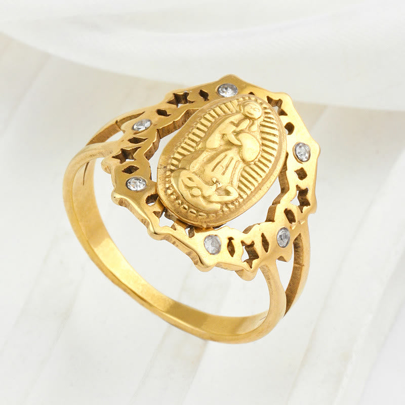 Christiandiscipleshop Our Lady of Guadalupe Delicate Skeleton Ring