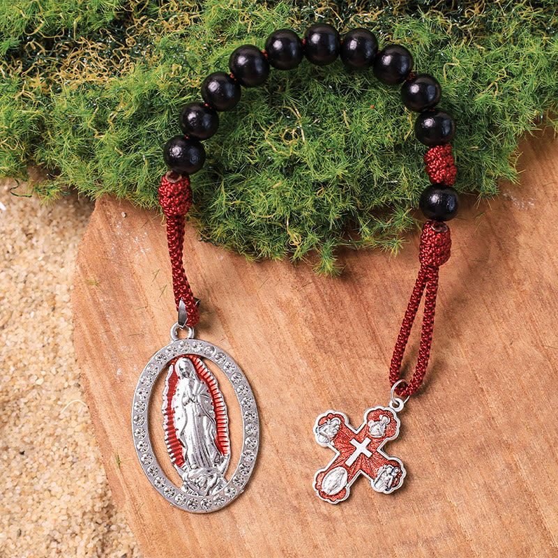 Ebony Beads 5-in-1 Cross & Medal of Our Lady of Consolation Pocket Rosary
