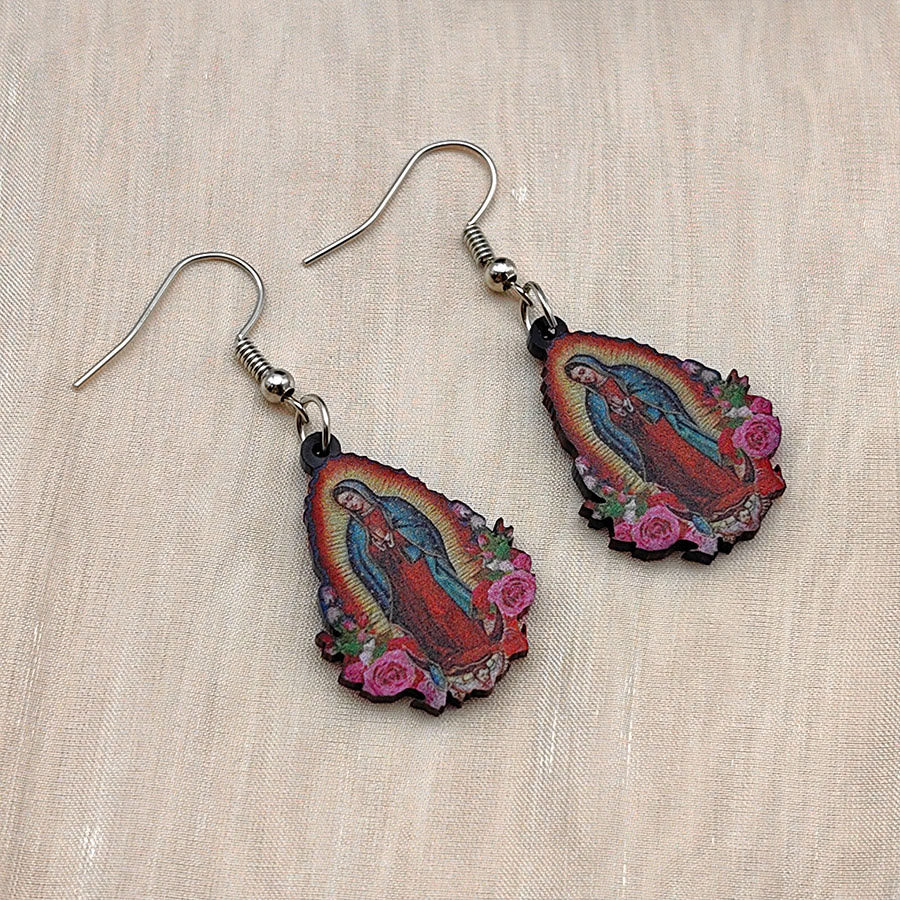 Christiandiscipleshop Our Lady Of Guadalupe Virgin Mary Colorful Earrings