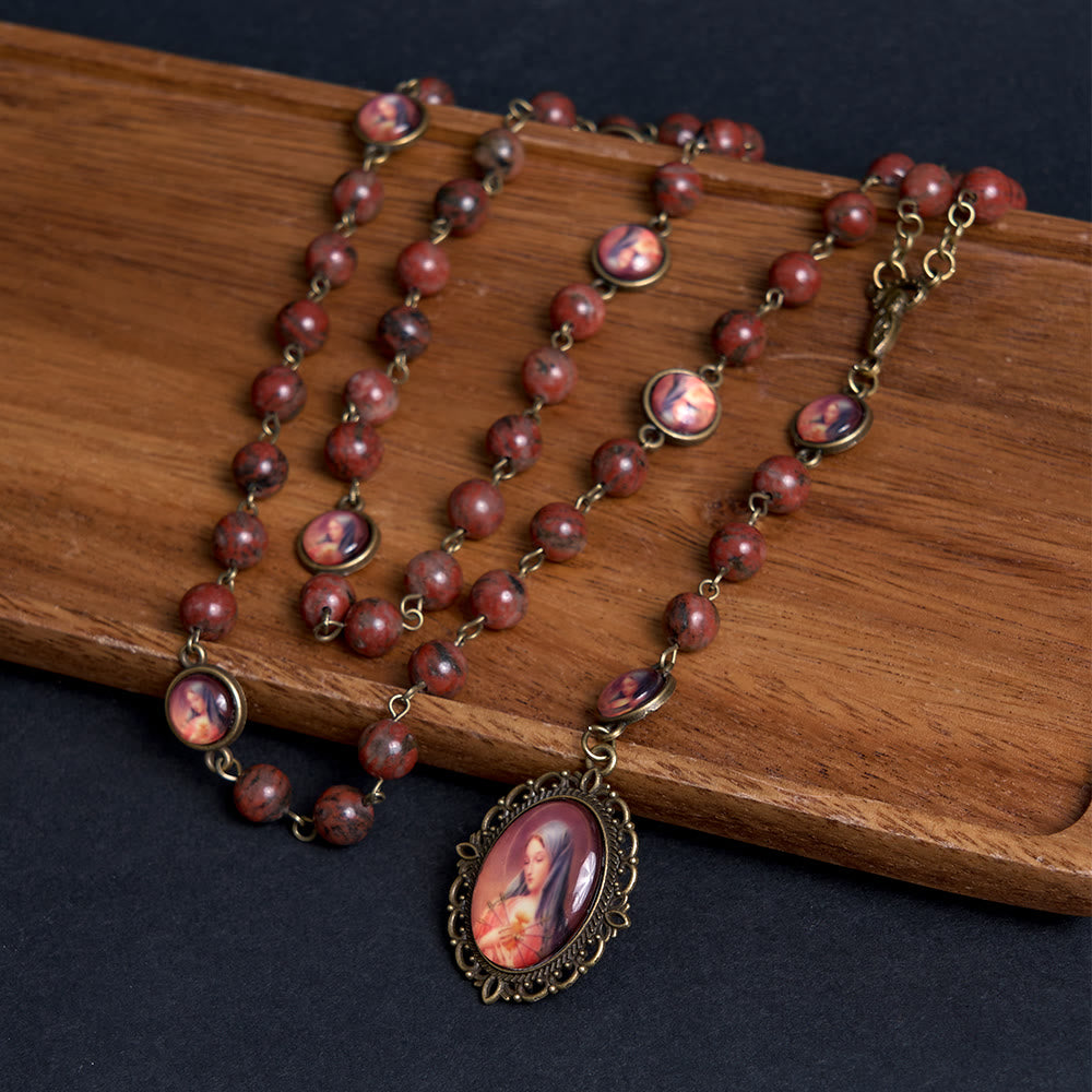 Christiandiscipleshop Our Lady Seven Sorrows Natural Sesame Stone Rosary