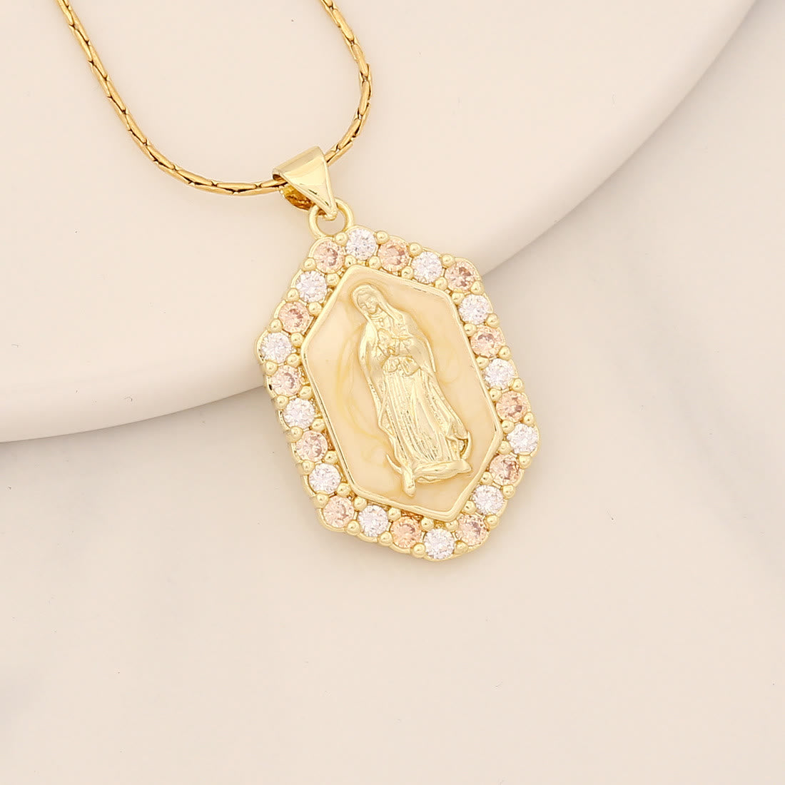 Christiandiscipleshop Exquisite Blessed Mary Micro-inlaid Zircon Necklace