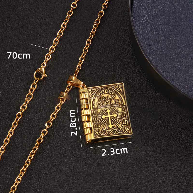christiandiscipleshop Turnable Cross Holy Bible Pendant Quality Necklace