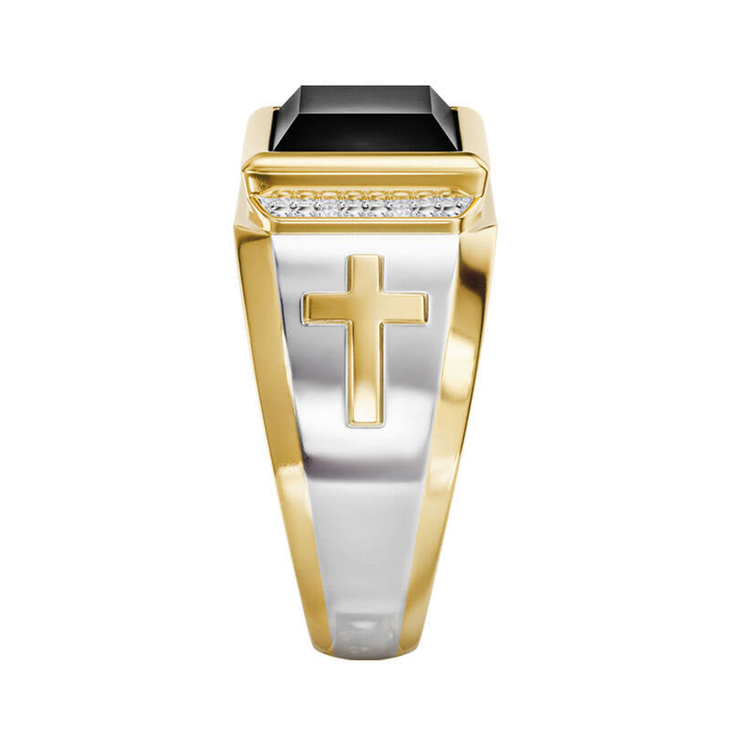 Christiandiscipleshop Faith Two Tone Plated Cross Ring - With God All Things Are Possible