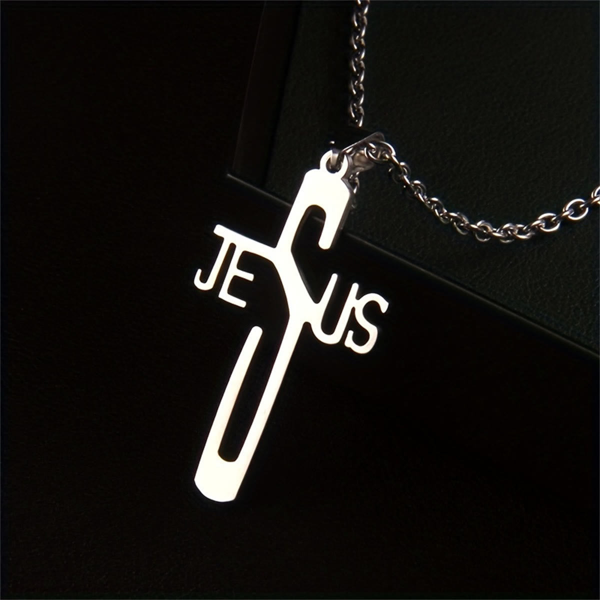 christiandiscipleshop Jesus Christ Cross Chain Stainless Steel Necklace