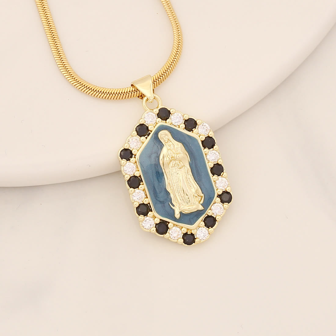 Christiandiscipleshop Exquisite Blessed Mary Micro-inlaid Zircon Necklace