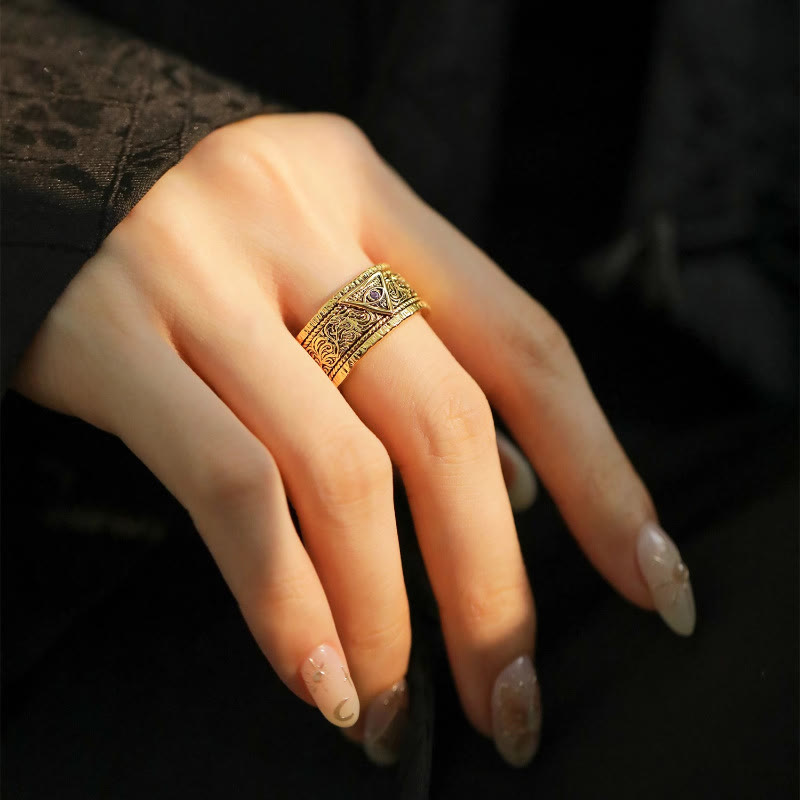 Christiandiscipleshop Retro Heavy Style Eye of God Pattern Golden Ring