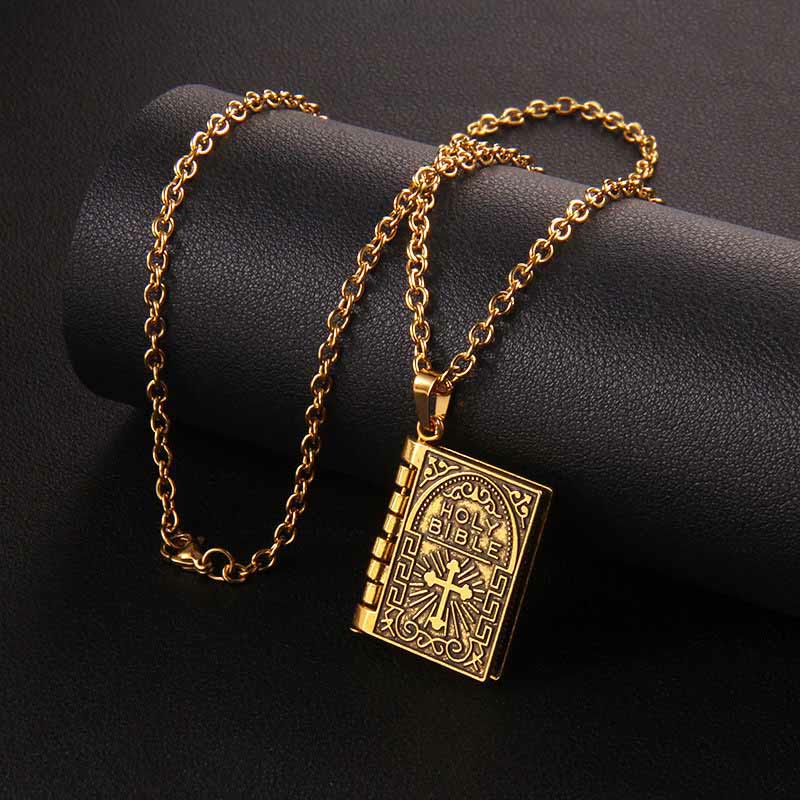 christiandiscipleshop Turnable Cross Holy Bible Pendant Quality Necklace