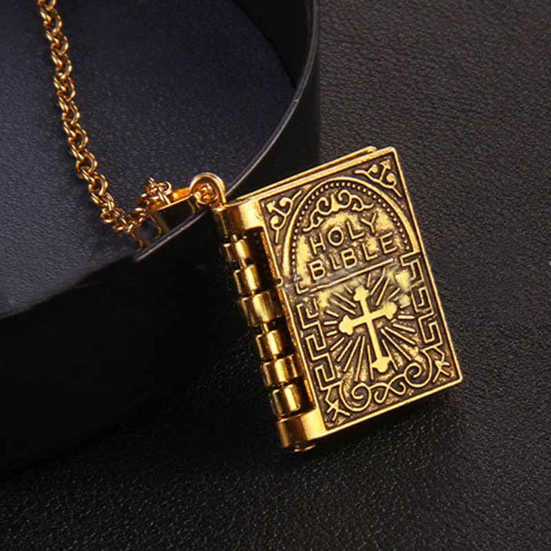 christiandiscipleshop Turnable Cross Holy Bible Pendant Quality Necklace