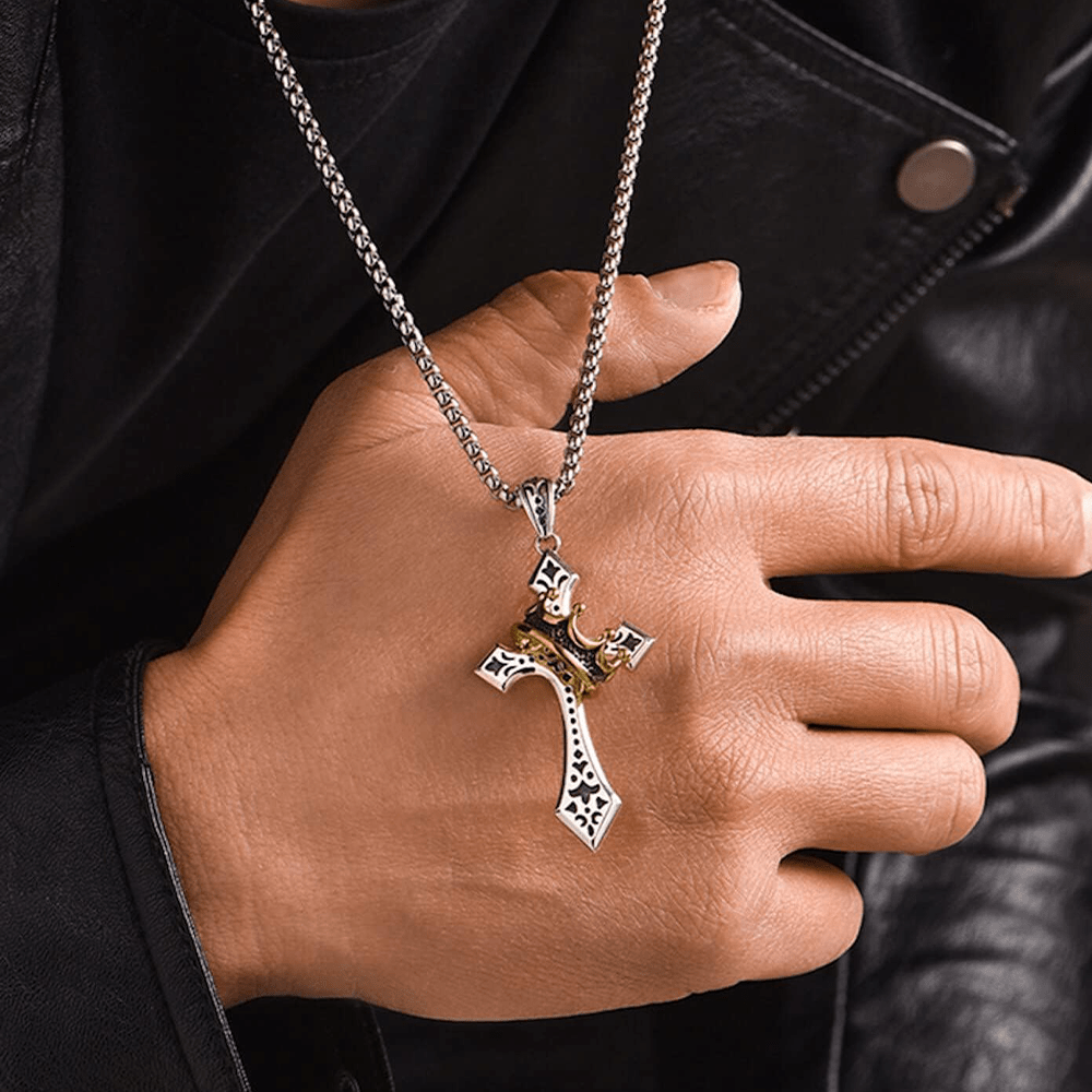christiandiscipleshop The Crown Cross Necklace Religion Jewelry