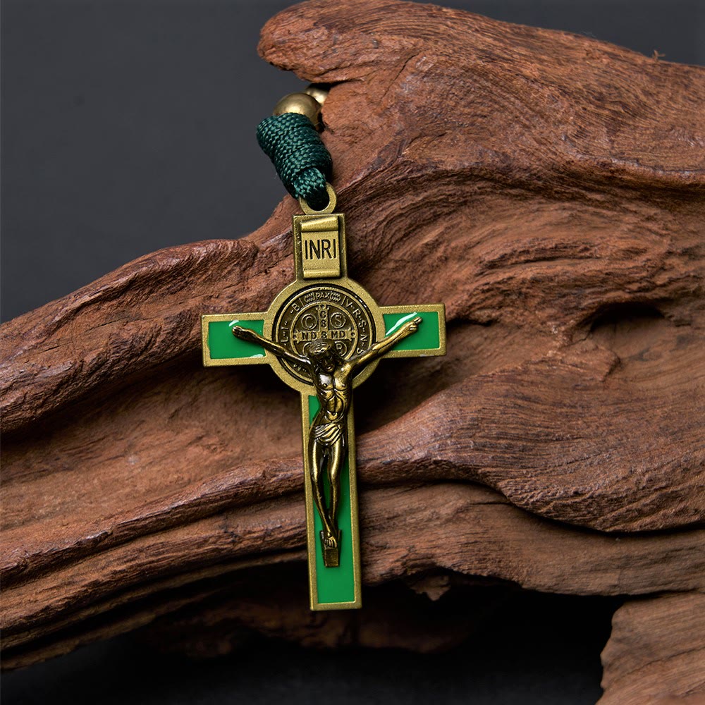 Christiandiscipleshop Crucifix of 10 mm Round Bronze Acrylic Paracord Rosary