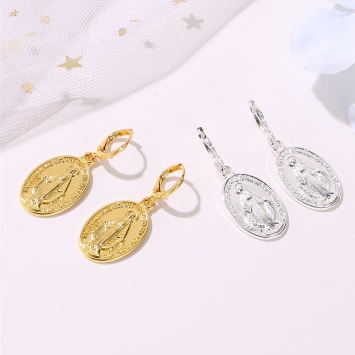 christiandiscipleshop Miraculous Mary Medals Religion Earrings
