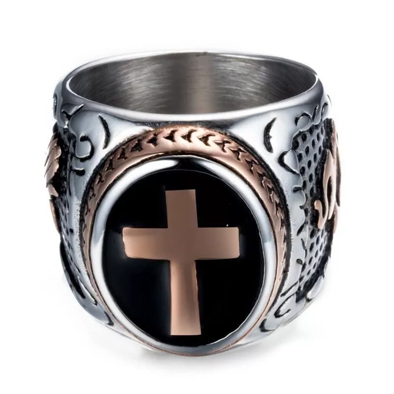 Christiandiscipleshop Retro Cross "Hand of God" Titanium Religion Ring