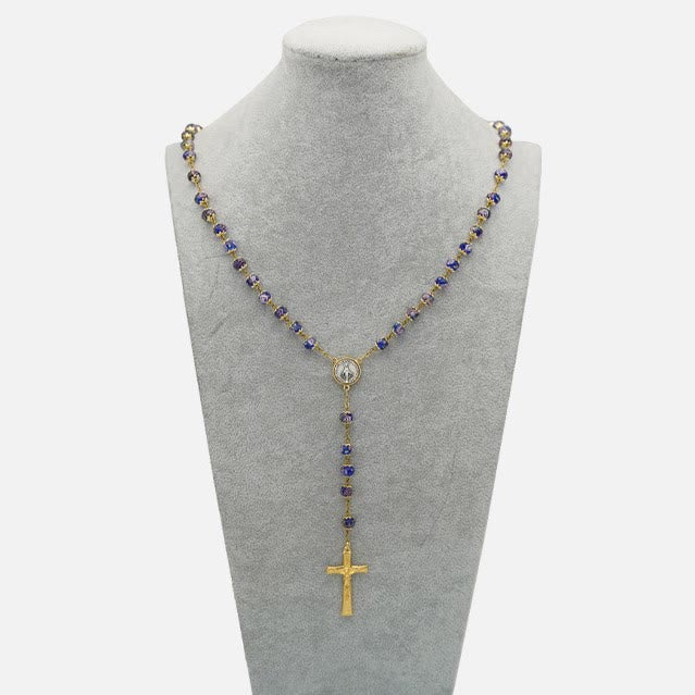 christiandiscipleshop Virgin Mary Glazed Multi-color Crystal Rosary