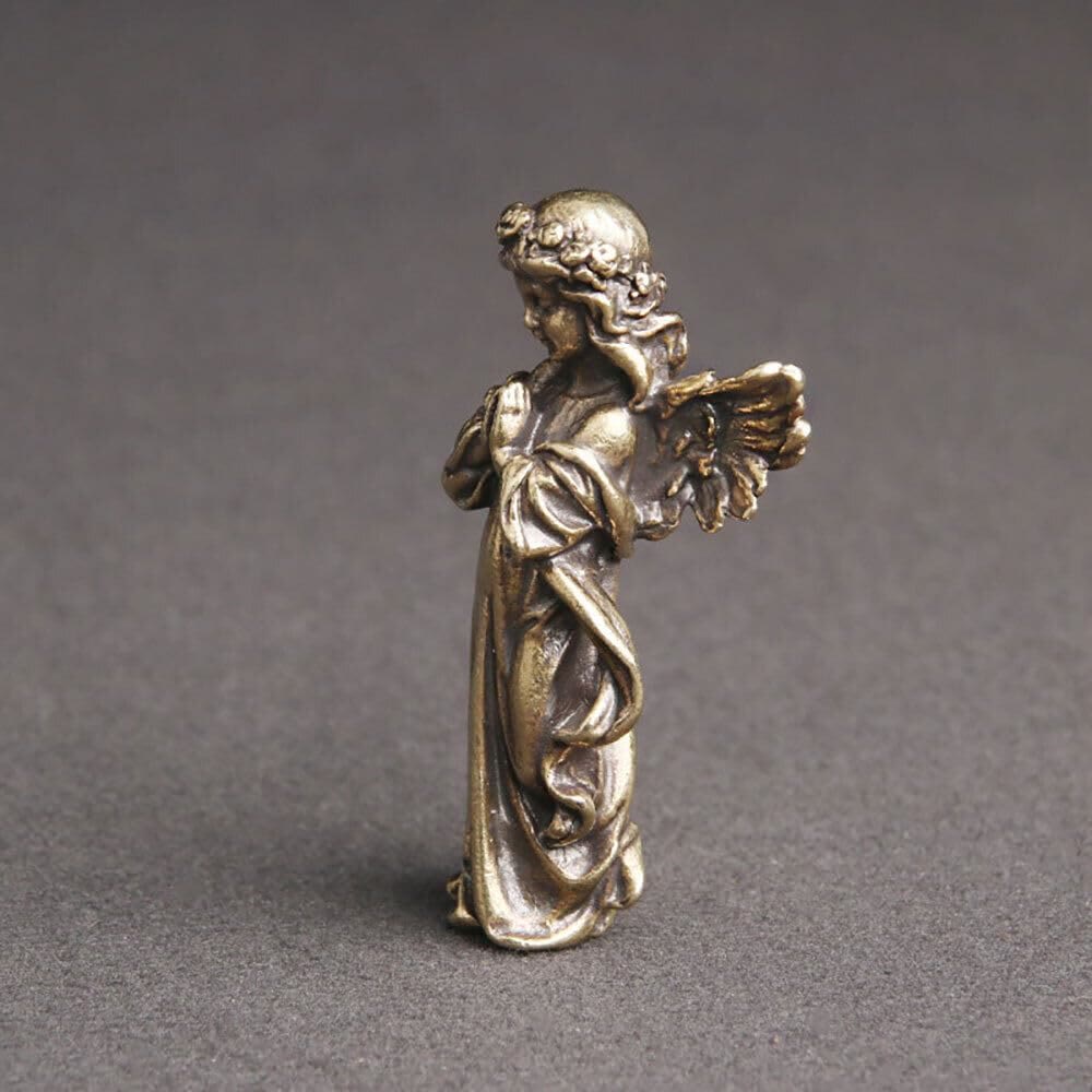 Christiandiscipleshop Retro Style Brass Stereoscopic Bronze Guardian Angel Desktop Decorations Ornament