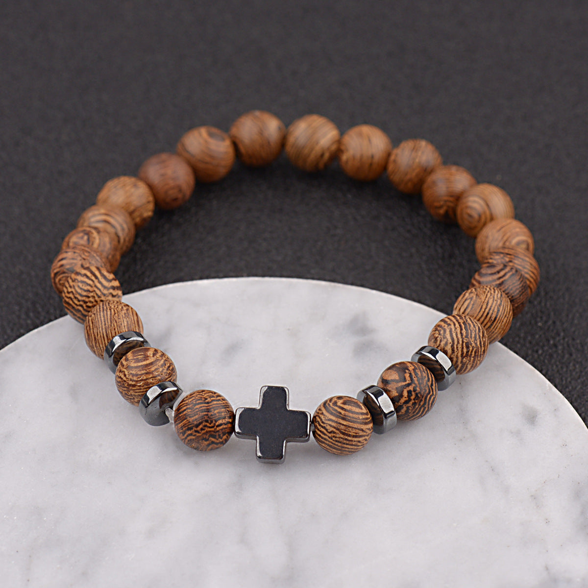 Christiandiscipleshop Cross Wooden Bead Bracelet