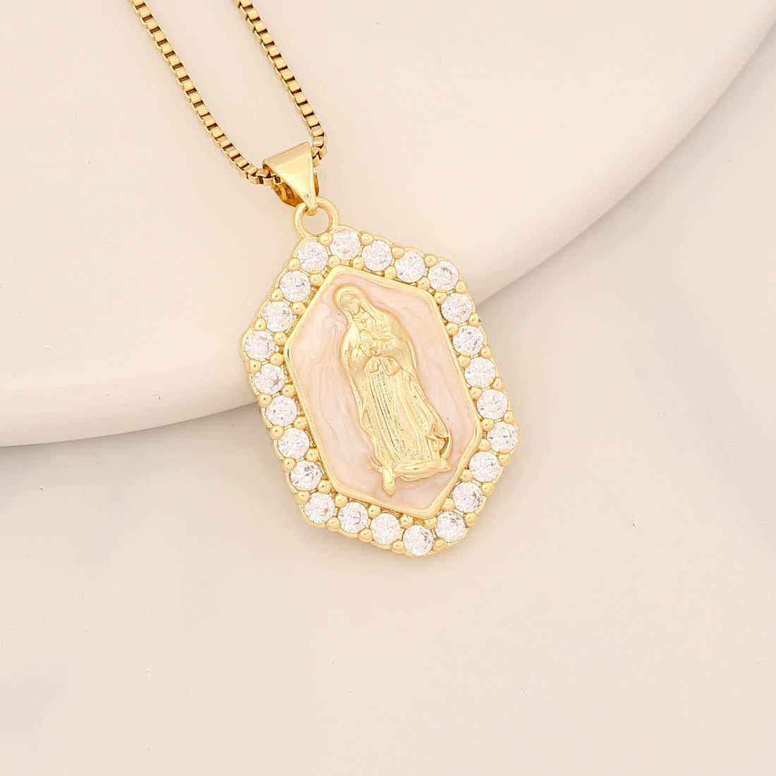 Christiandiscipleshop Exquisite Blessed Mary Micro-inlaid Zircon Necklace