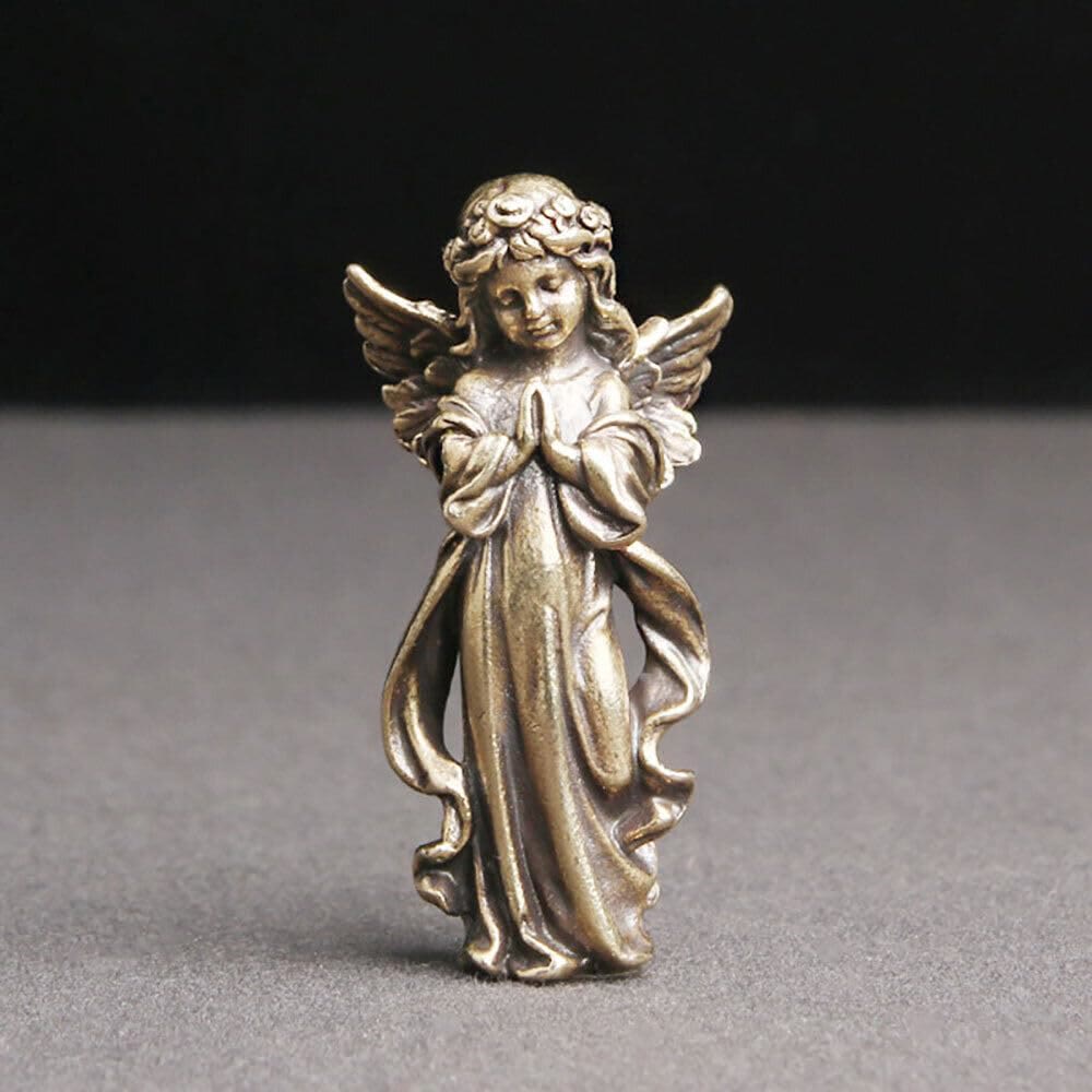 Christiandiscipleshop Retro Style Brass Stereoscopic Bronze Guardian Angel Desktop Decorations Ornament