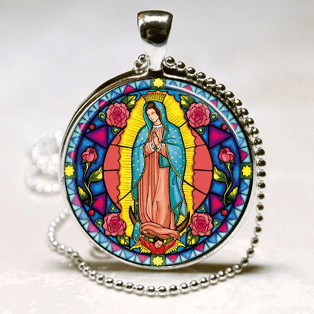 Christiandiscipleshop Santa Maria Our Lady Religious Glass Jewelry Set