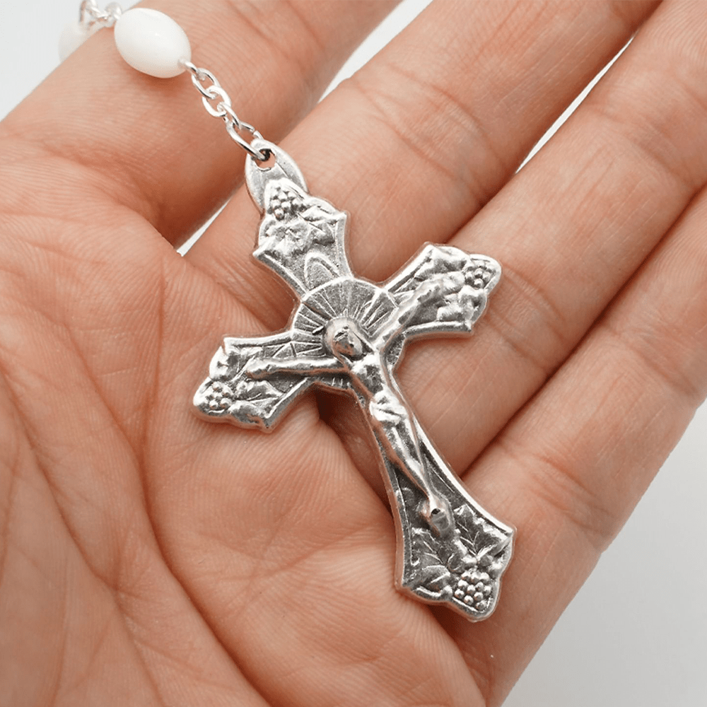 Christianartworkshop Blessed Virgin Mary: Catholic Mother-of-Pearl Rosary