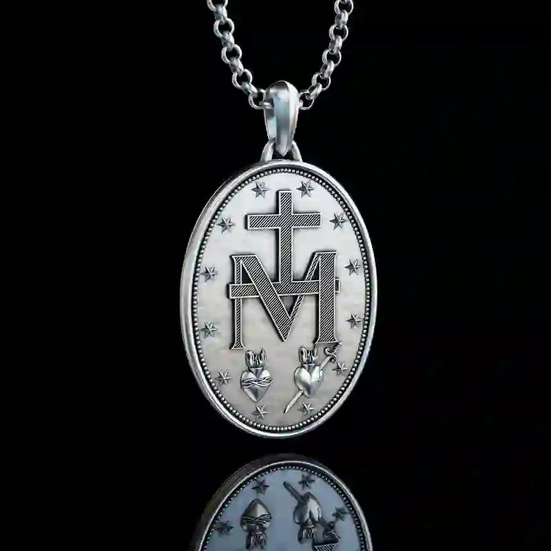 Christiandiscipleshop Crafted Silver Maria Pendant Necklace Religion Jewelry