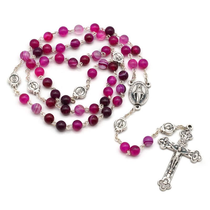 Christianartworkshop Agate Blessing Prayer Rosary (3 color)