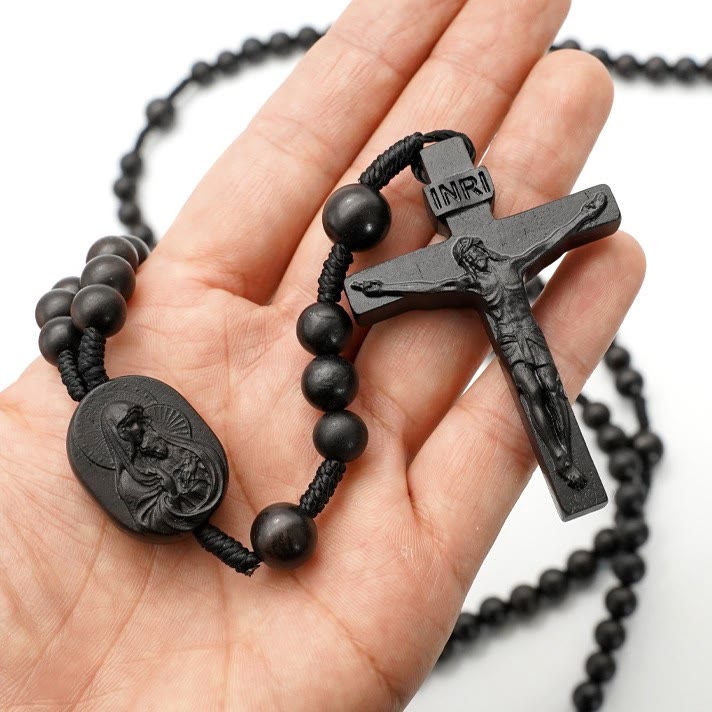Christiandiscipleshop Olive Wood Beads Fifteen Decade Praying Rosary of the Blessed
