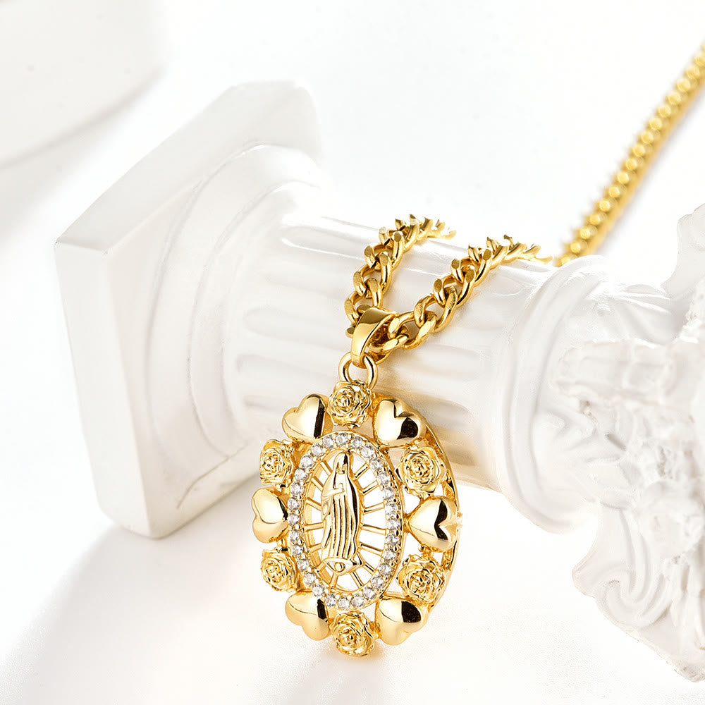 christiandiscipleshopthe Our Lady of Guadalupe Virgin Mary Golden Necklace