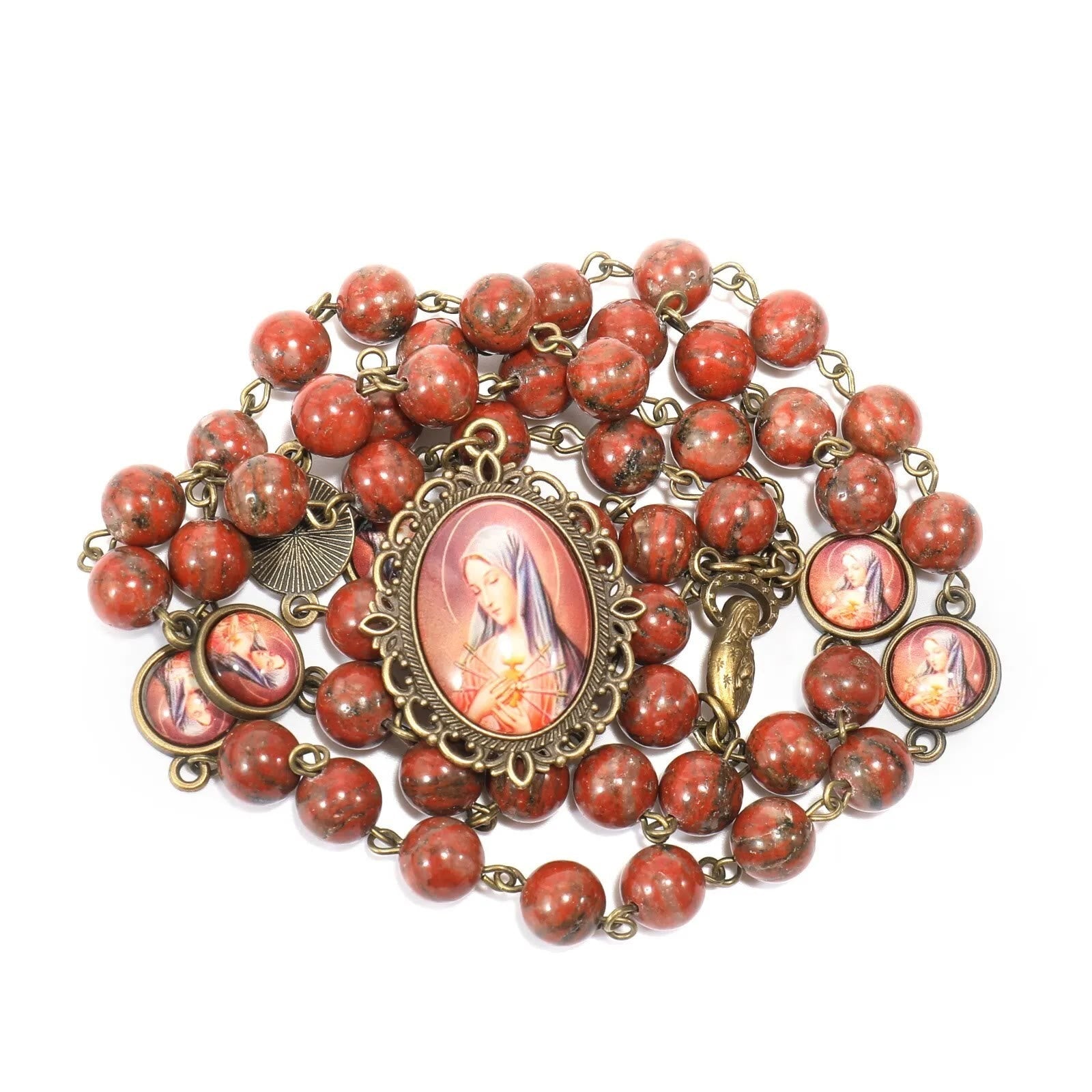 Christiandiscipleshop Our Lady Seven Sorrows Natural Sesame Stone Rosary