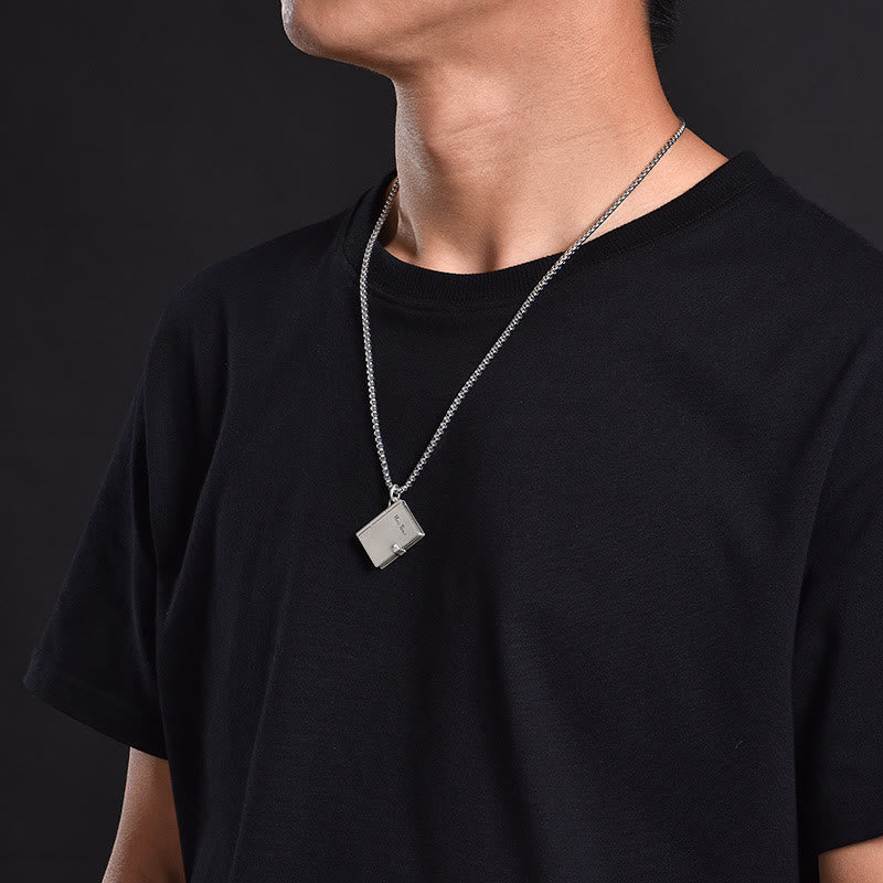 Christianartworkshop Bible with the Removable Rock Hammer Necklace