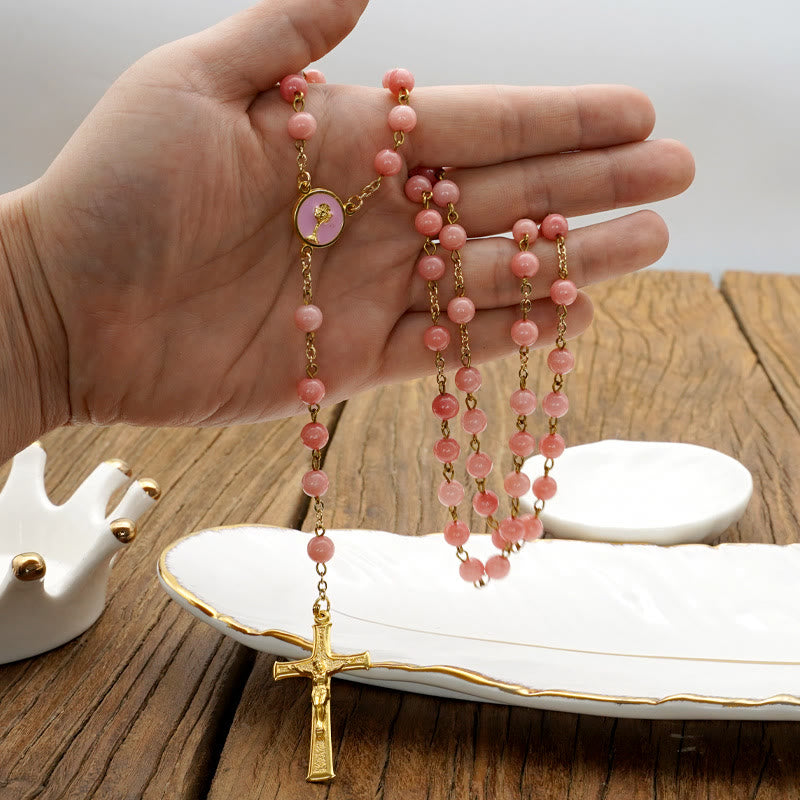 Christiandiscipleshop Original Handmade Red Grain Chalcedony Rosary