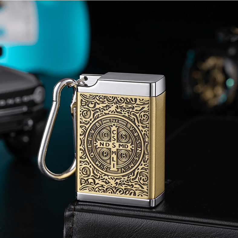 Portable St. Benedict Cross Medallion Cigarette Sealed Insulated Ashtray