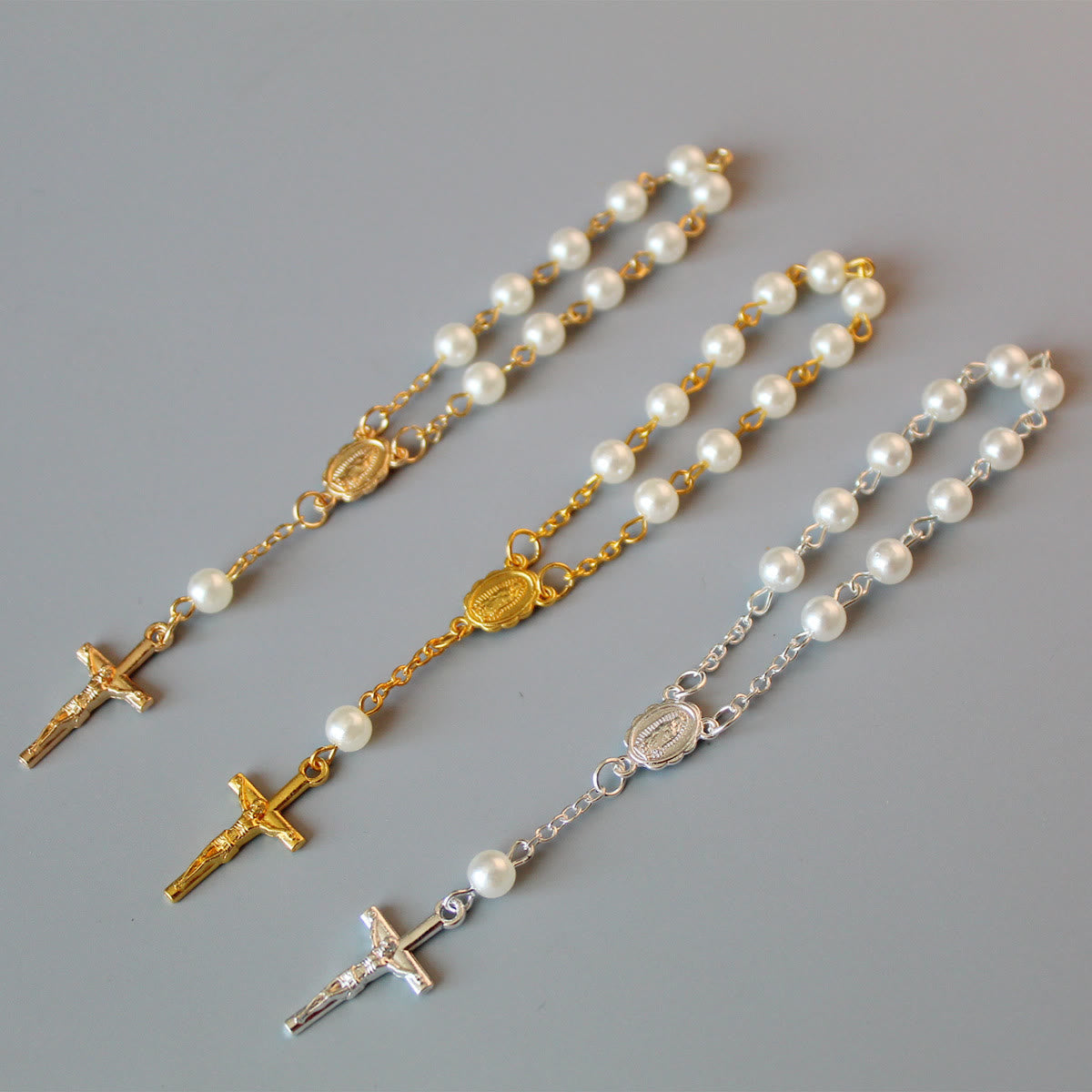 Pearl Beads Mini Rosary for Car/Baptism