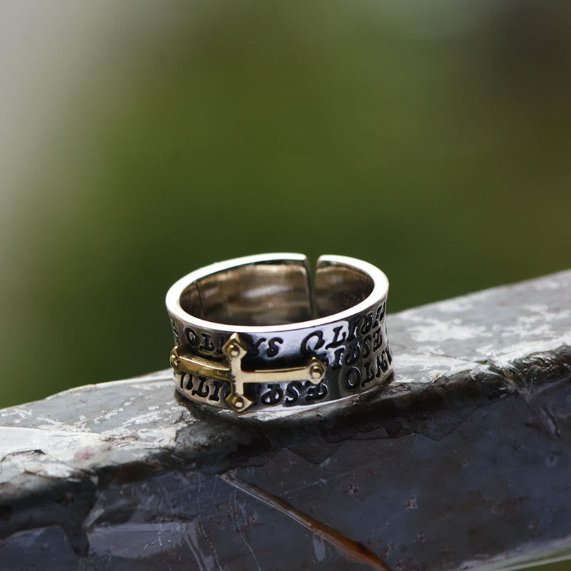 Christianartworkshop Adjustable Cross Ring Christianartworkshop  Jewelry