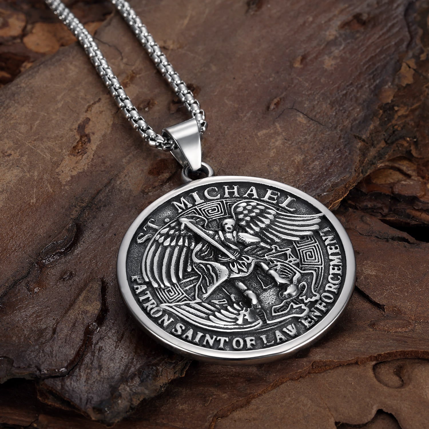 Christianartworkshop Classic Saint Michael the Archangel Religion Necklace