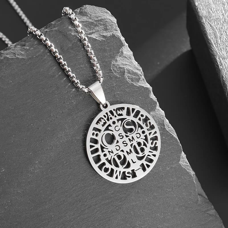Christiandiscipleshop St. Benedict Symbol Openwork Pendant Necklace