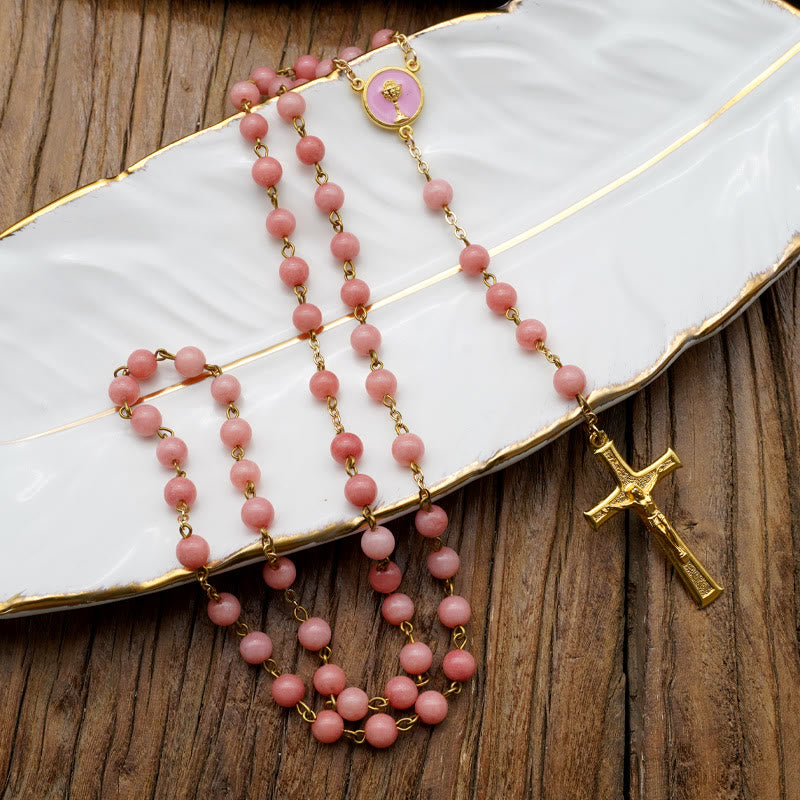 Christiandiscipleshop Original Handmade Red Grain Chalcedony Rosary