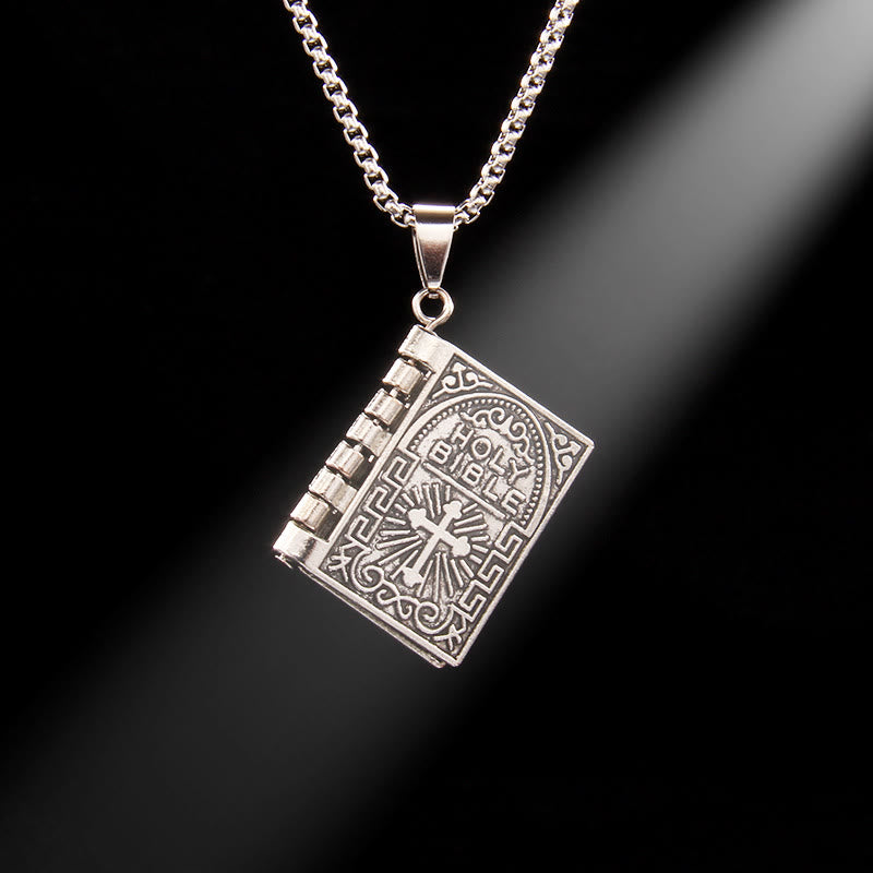 christiandiscipleshop Turnable Cross Holy Bible Pendant Quality Necklace