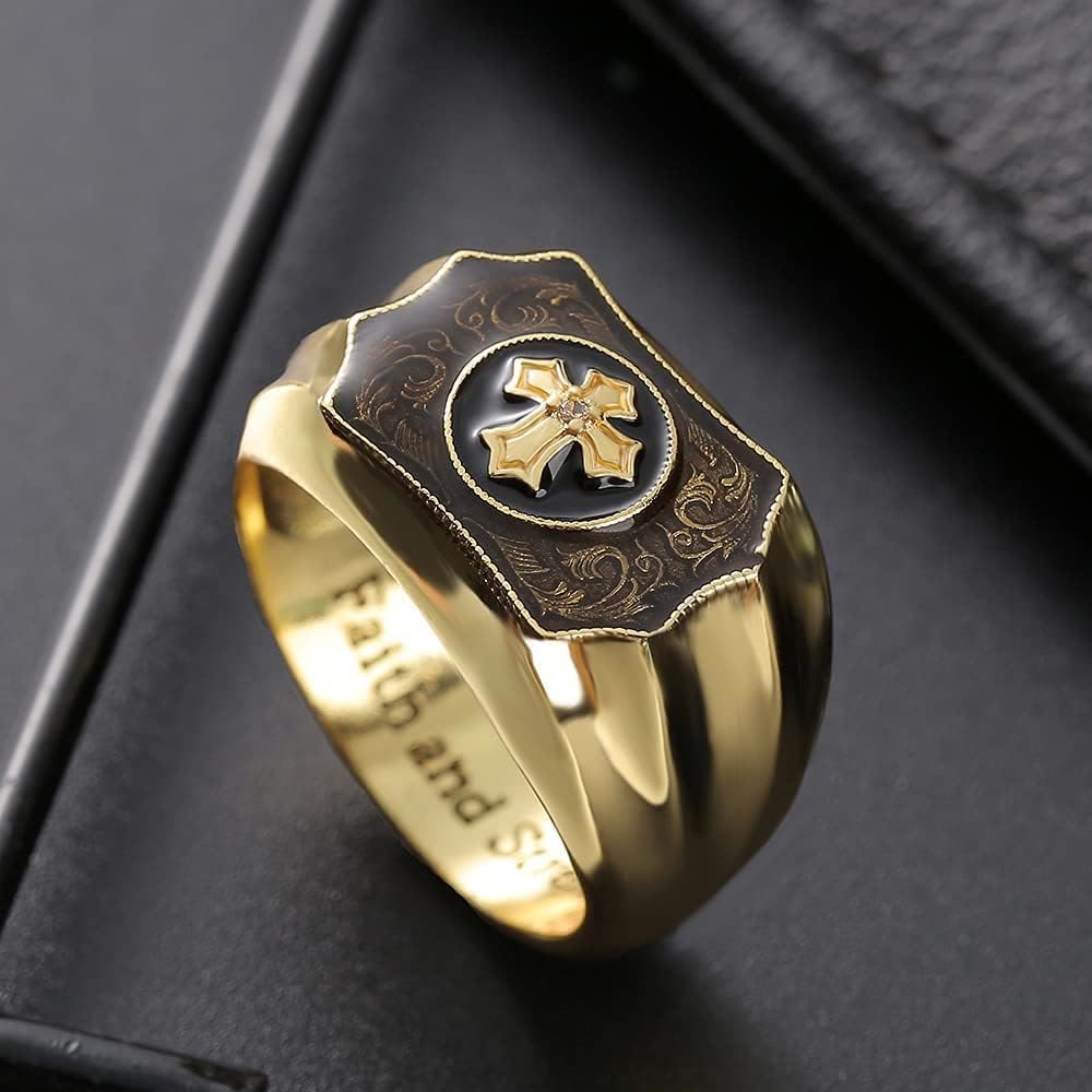 Christiandiscipleshop Faith and Strength Jesus Cross Religious Ring