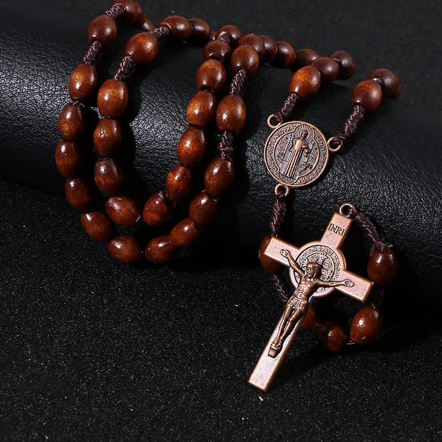 Christiandiscipleshop St. Benedict Olive Wood Prayer Rosary