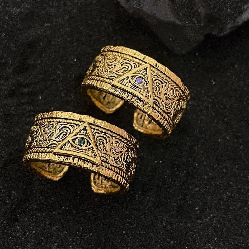 Christiandiscipleshop Retro Heavy Style Eye of God Pattern Golden Ring