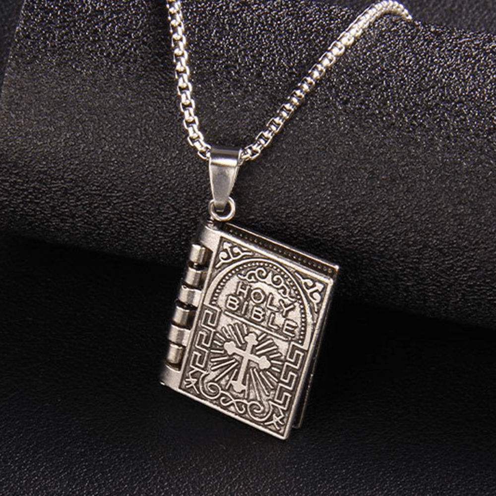 christiandiscipleshop Turnable Cross Holy Bible Pendant Quality Necklace