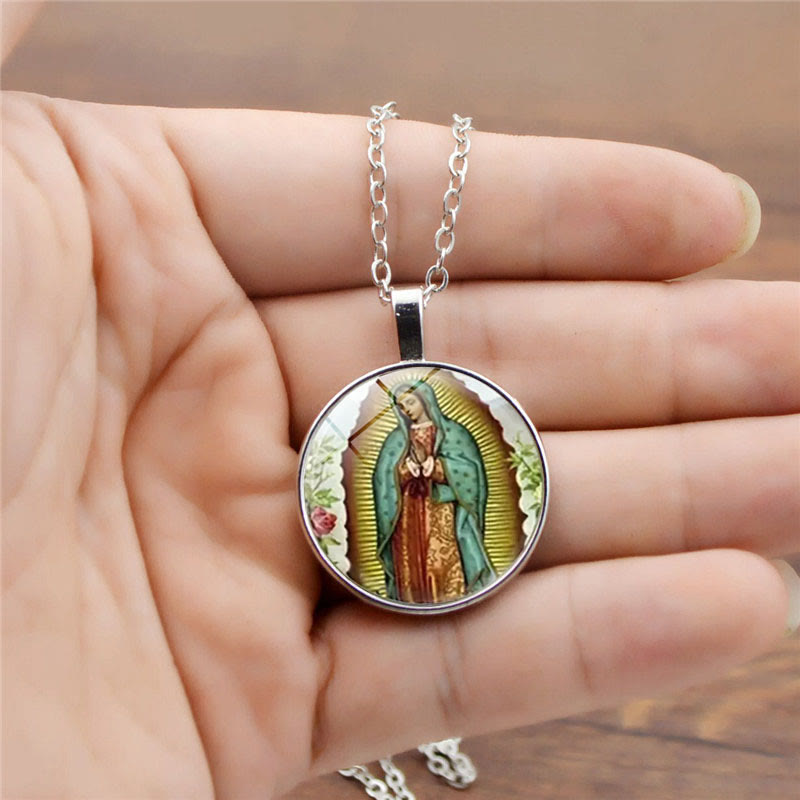 Christiandiscipleshop God Bless The Rose Of The Virgin Mary Glass Jewelry Set