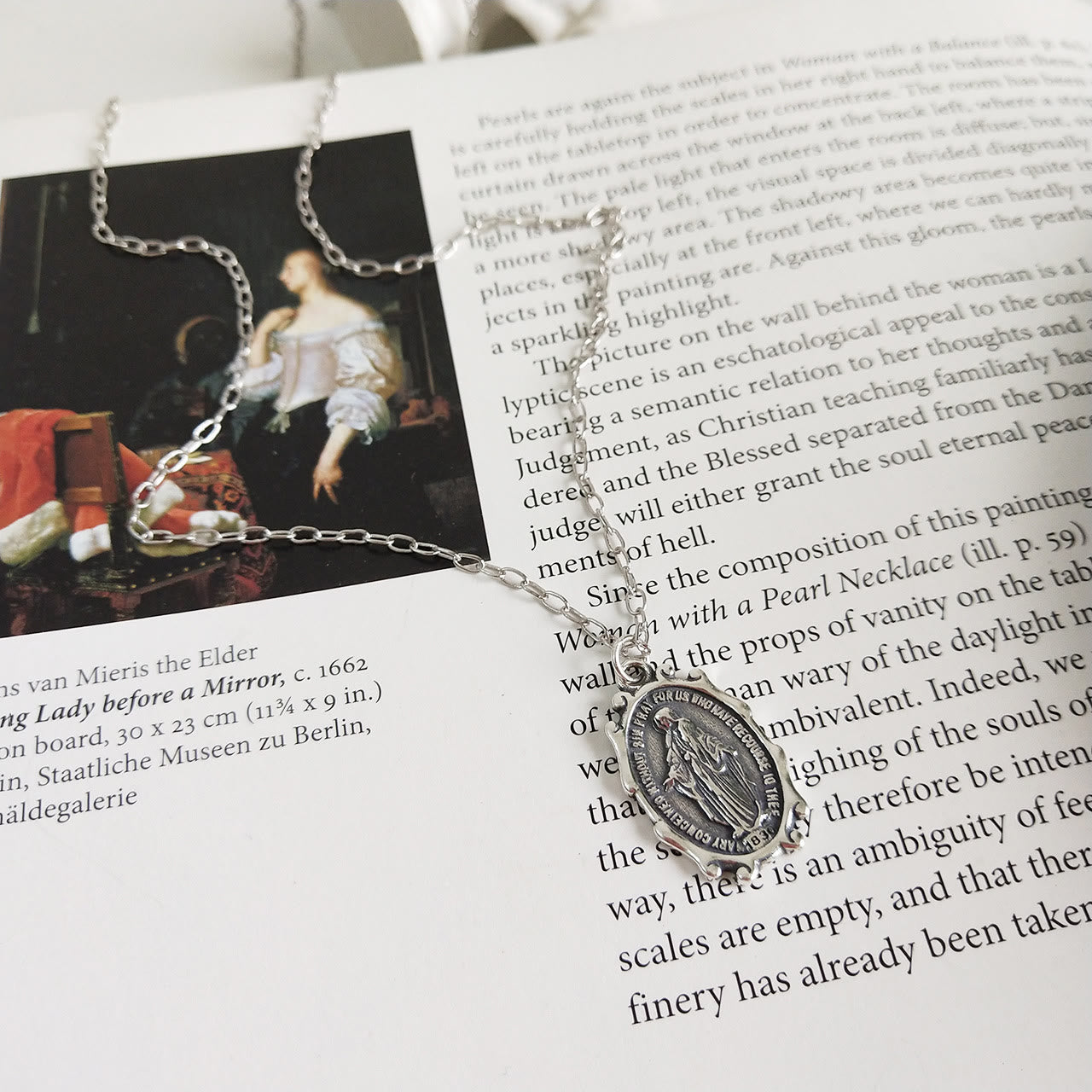 Christianartworkshop 925 Sterling Silver Virgin Mary Christ Prayer Necklace