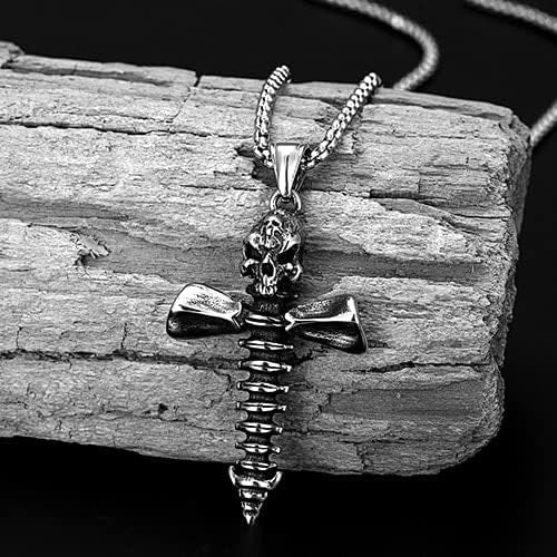 Christiandiscipleshop Punk Style Skull Crossbones Pendant Necklace