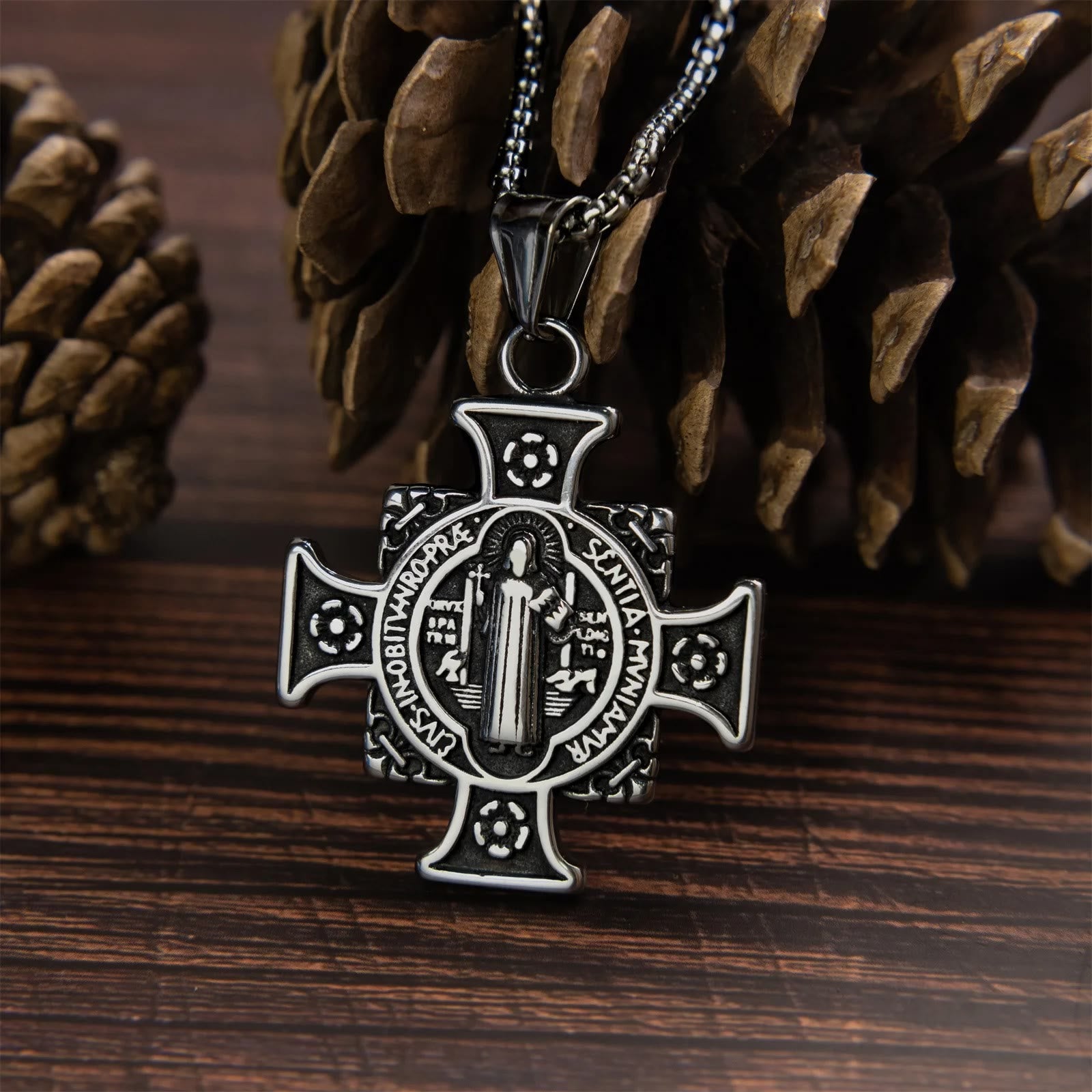 Christiandiscipleshop Saint Benedict Protection Medal Cross Pendant Necklace