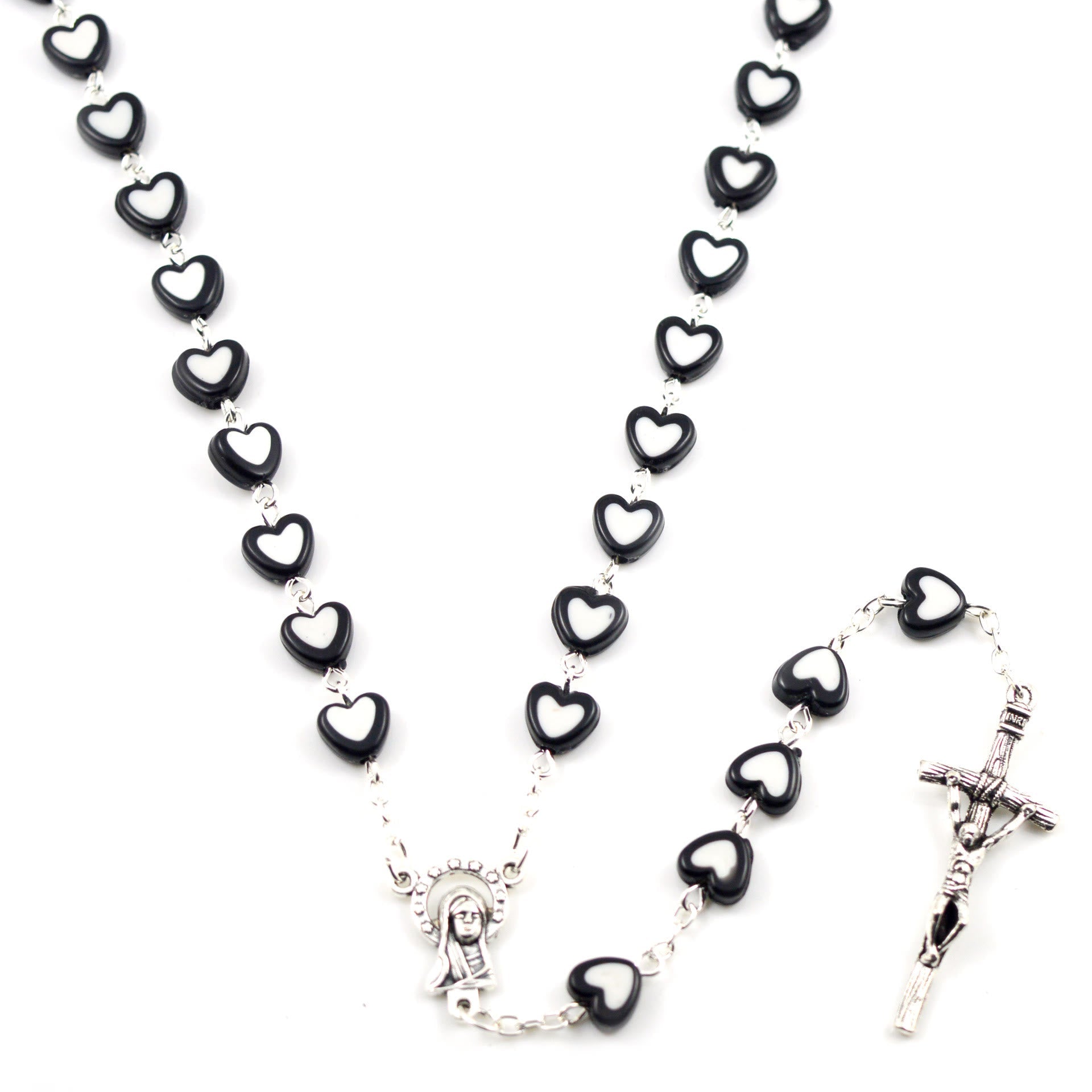 Colorful Jesus Cross Heart-shaped Rosary